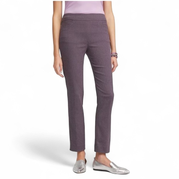 Chico's Pants - Chico's Pull On Ankle Pants Elastic Waist Purple and black Texture